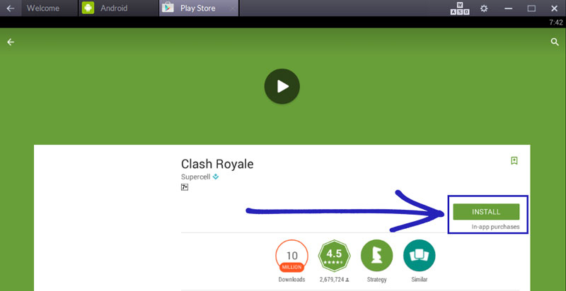 Install Clash Royale